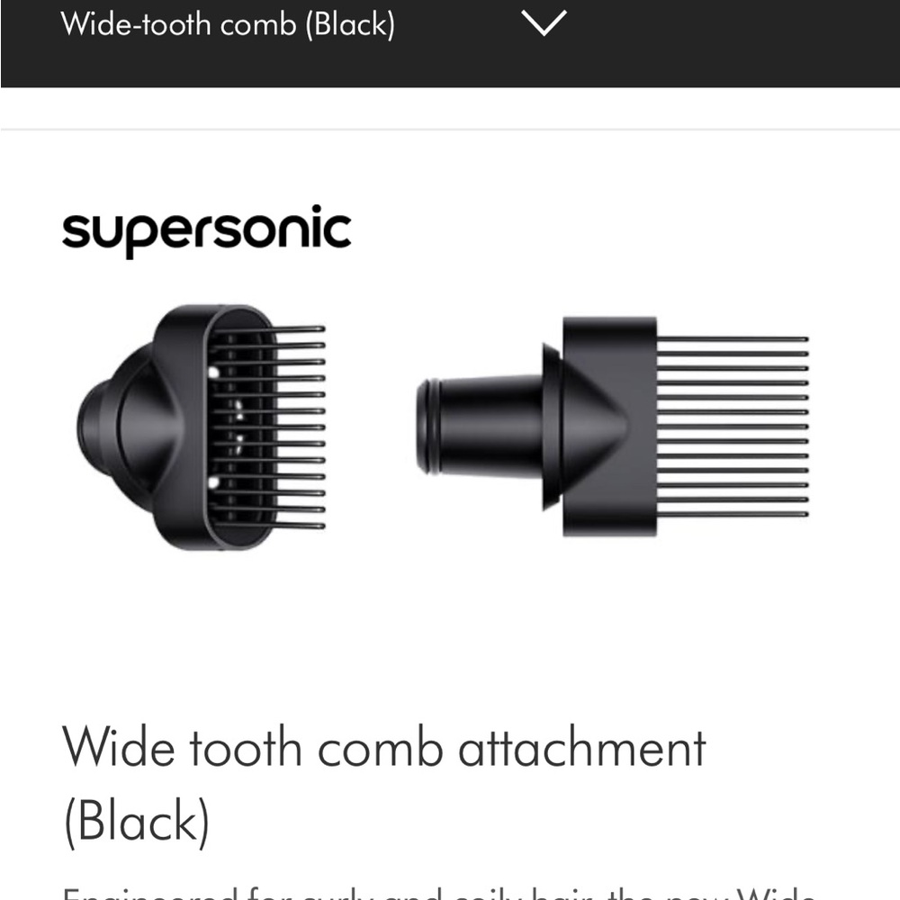 BNIB Dyson Supersonic Wide Tooth Comb Attachment